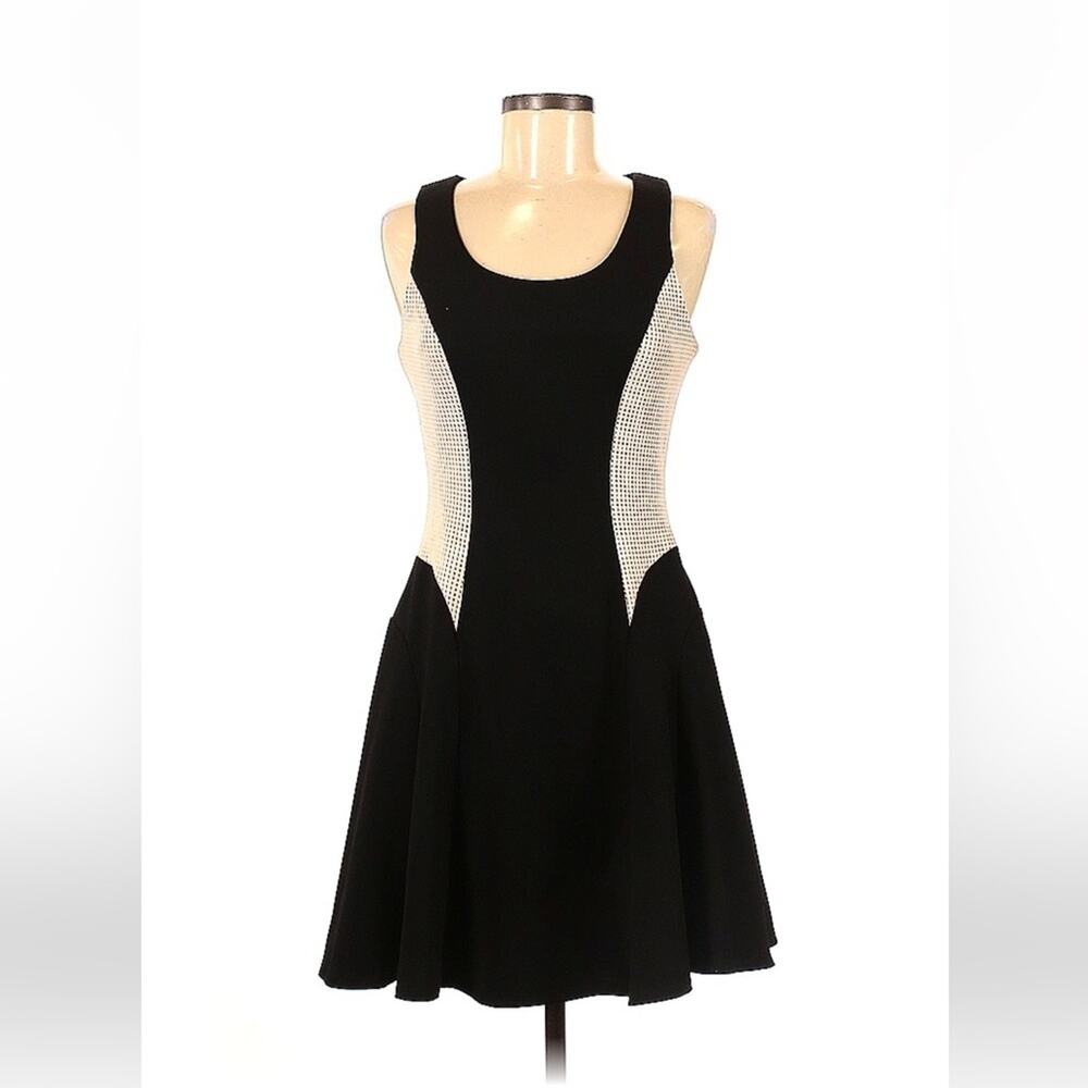 Ali Ra mesh accent fit and flare little black dress, size 6